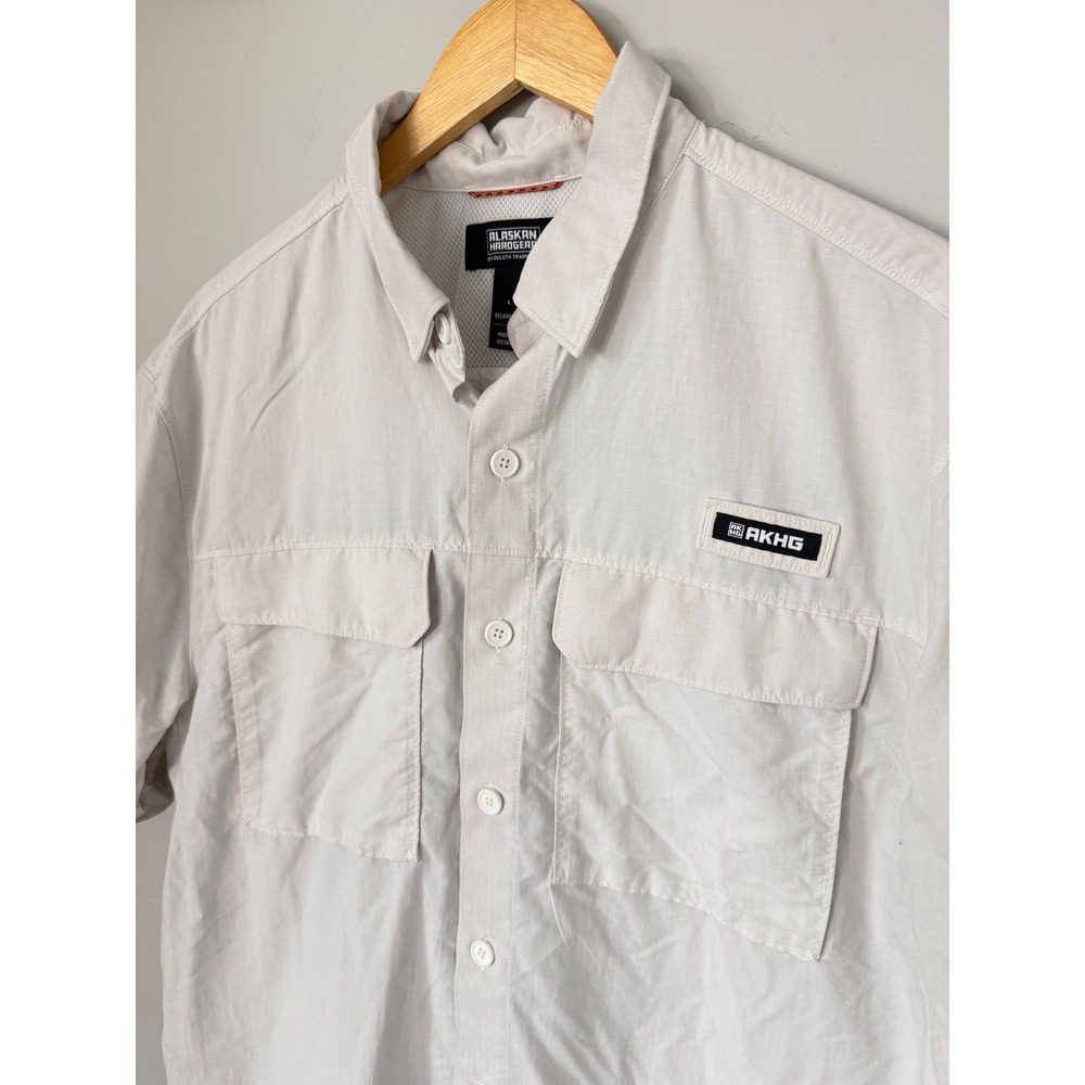 Alaskan Hardgear Duluth Trading Co Mens Large Gray Ripstop Fishing Shirt Vented